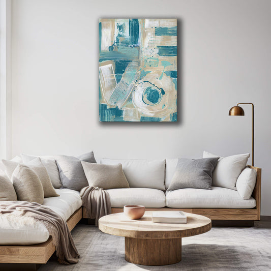 "Love Sleeps" Canvas In Sleeping In Cyan Collection