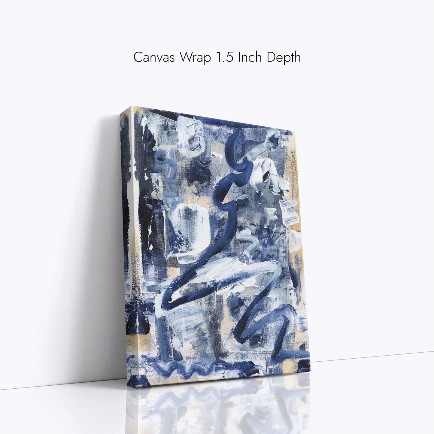 "Hanging In Blue" Canvas In Blue Drama Collection