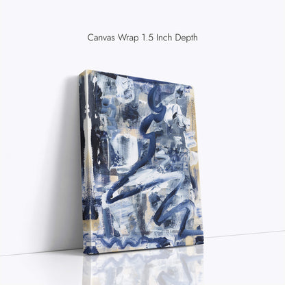 "Hanging In Blue" Canvas In Blue Drama Collection