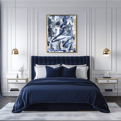 "Hanging In Blue" Print In Blue Drama Collection