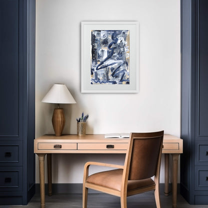 "Hanging In Blue" Print In Blue Drama Collection