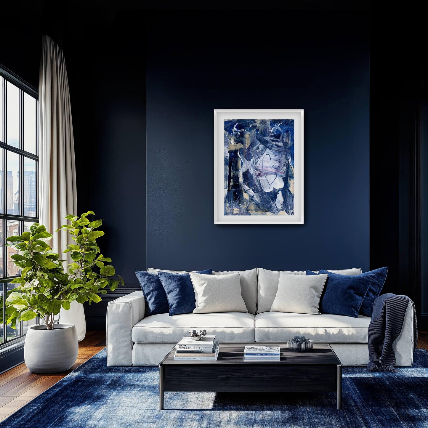 "Love In Blue" Print In Blue Drama Collection