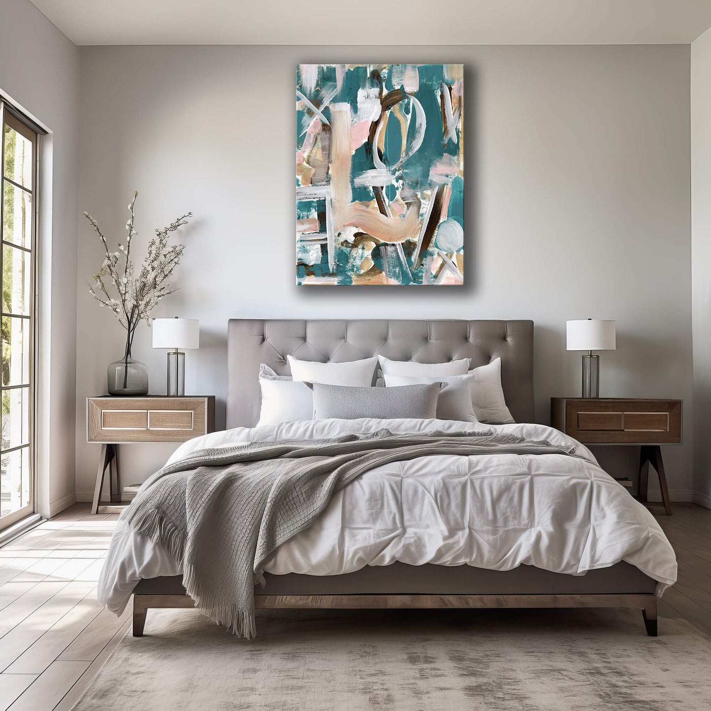"Hypnotic Love" Canvas In Sleeping In Cyan Collection