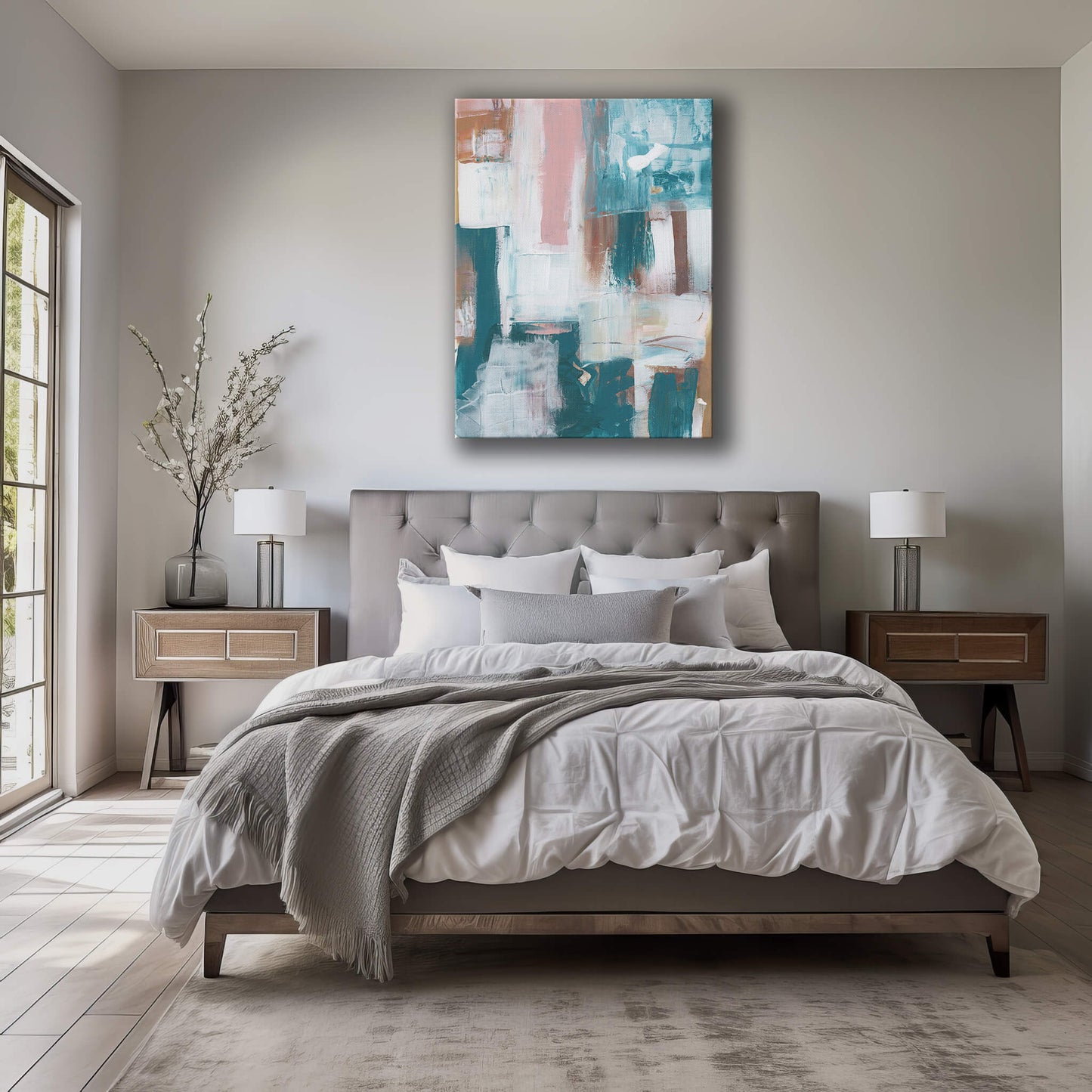 "Trance" Canvas In Sleeping In Cyan Collection