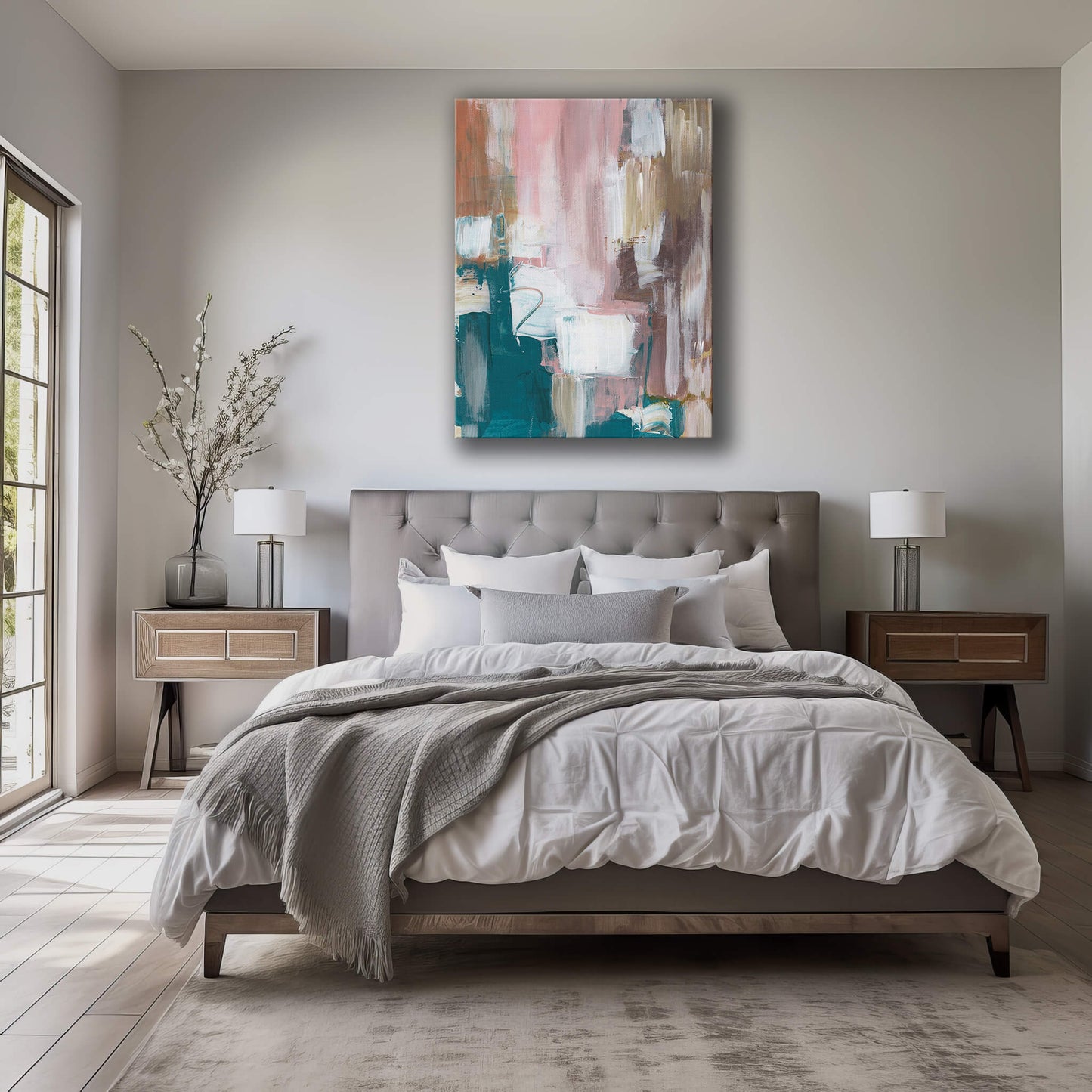 "2 Dreaming" Canvas In Sleeping In Cyan Collection