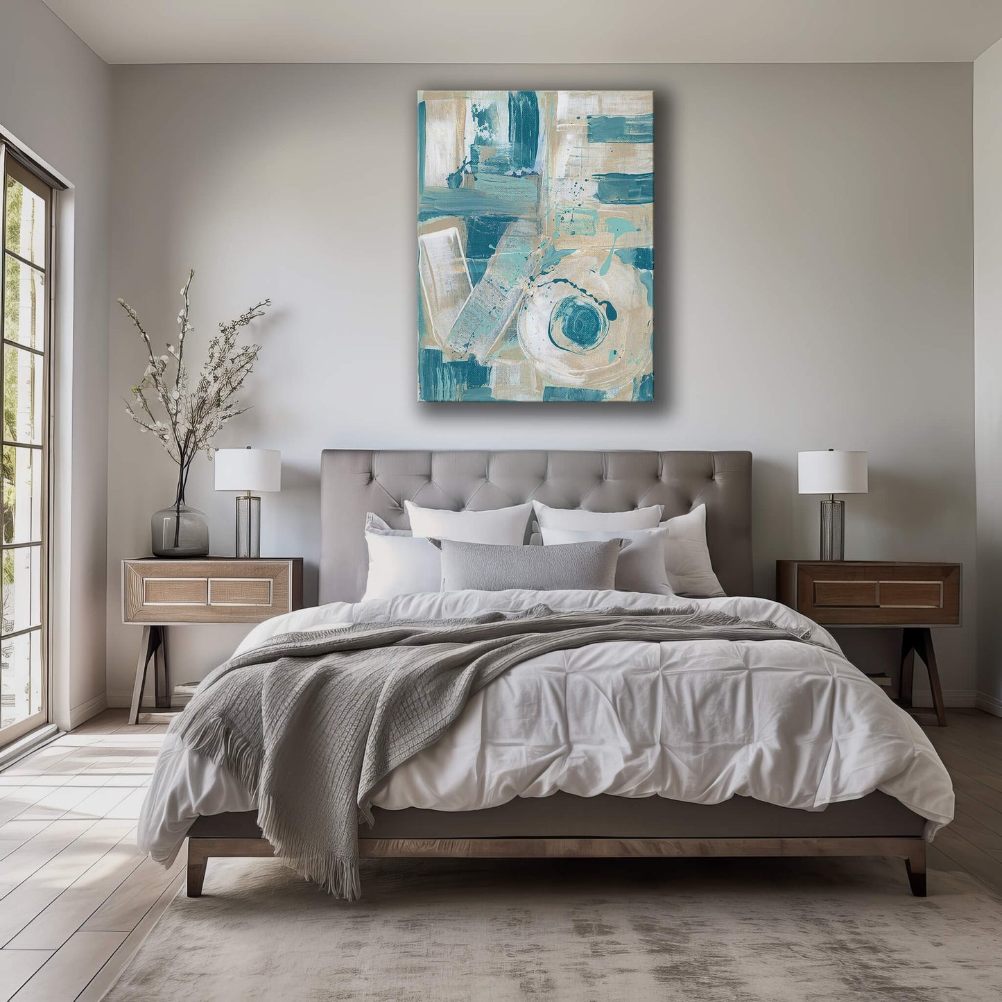 "Love Sleeps" Canvas In Sleeping In Cyan Collection