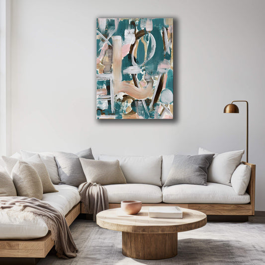 "Hypnotic Love" Canvas In Sleeping In Cyan Collection