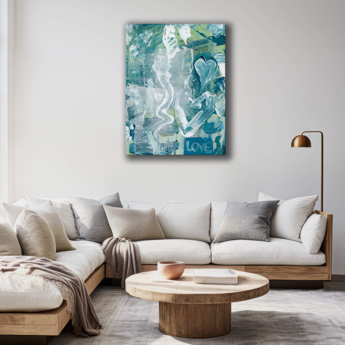 "The Heart Never Sleeps" Canvas In Sleeping In Cyan Collection