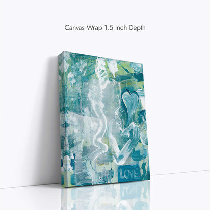 "The Heart Never Sleeps" Canvas In Sleeping In Cyan Collection