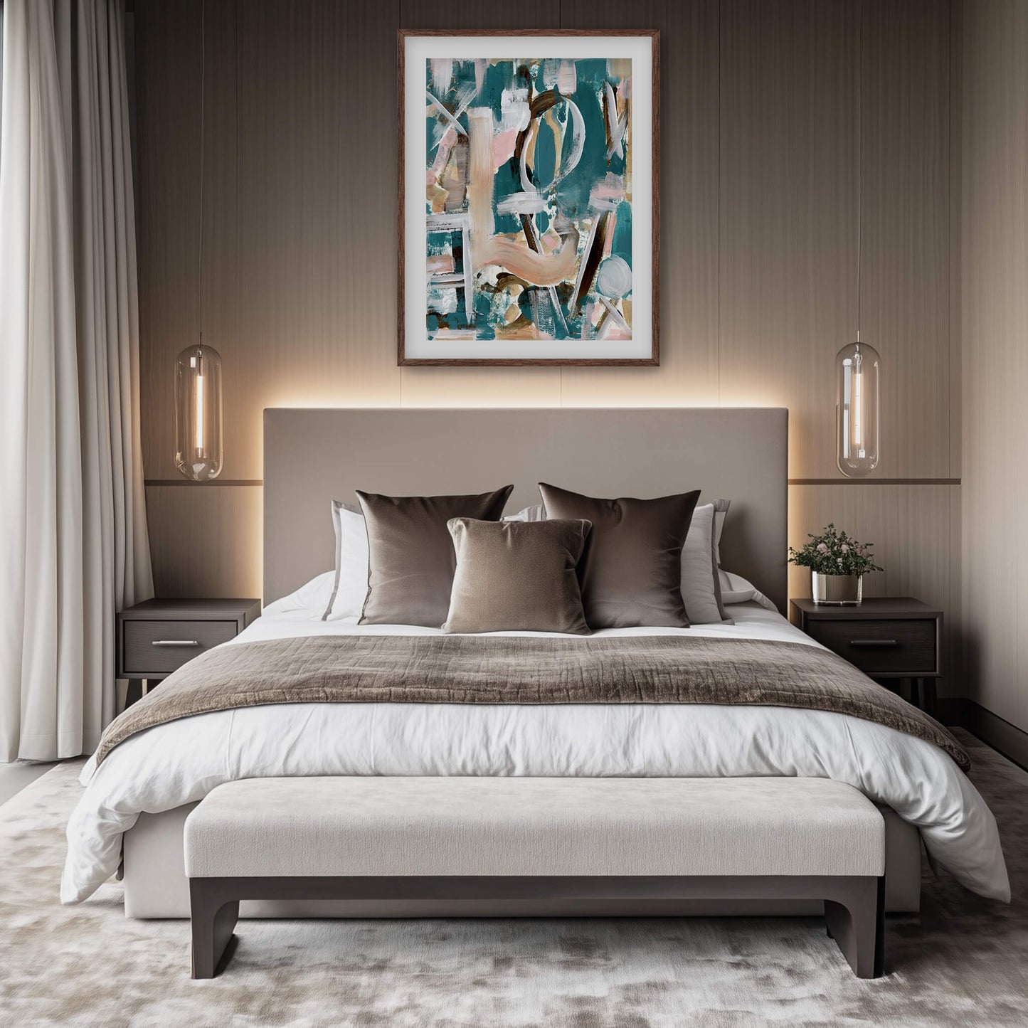 "Hypnotic Love" Print In Sleeping In Cyan Collection