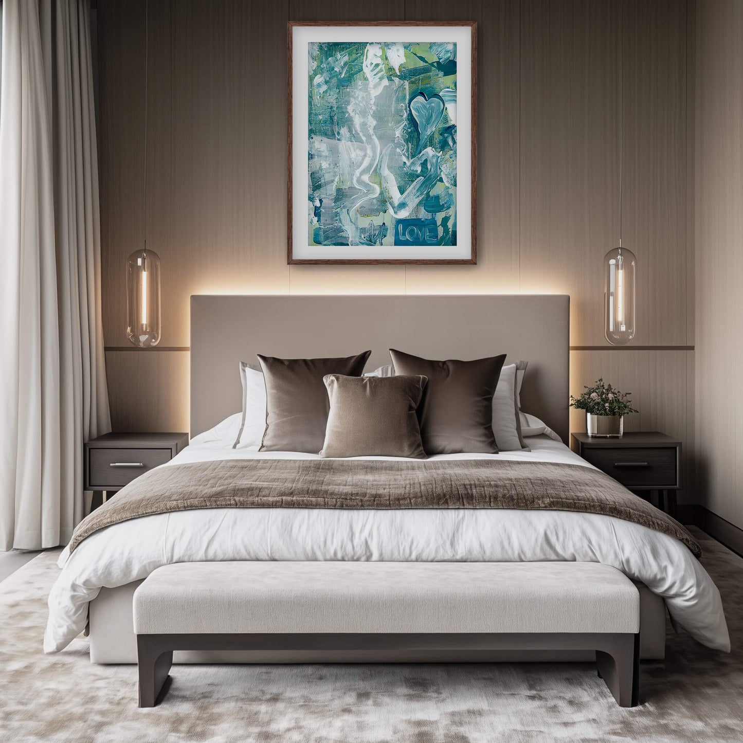 "The Heart Never Sleeps" Print In Sleeping In Cyan Collection