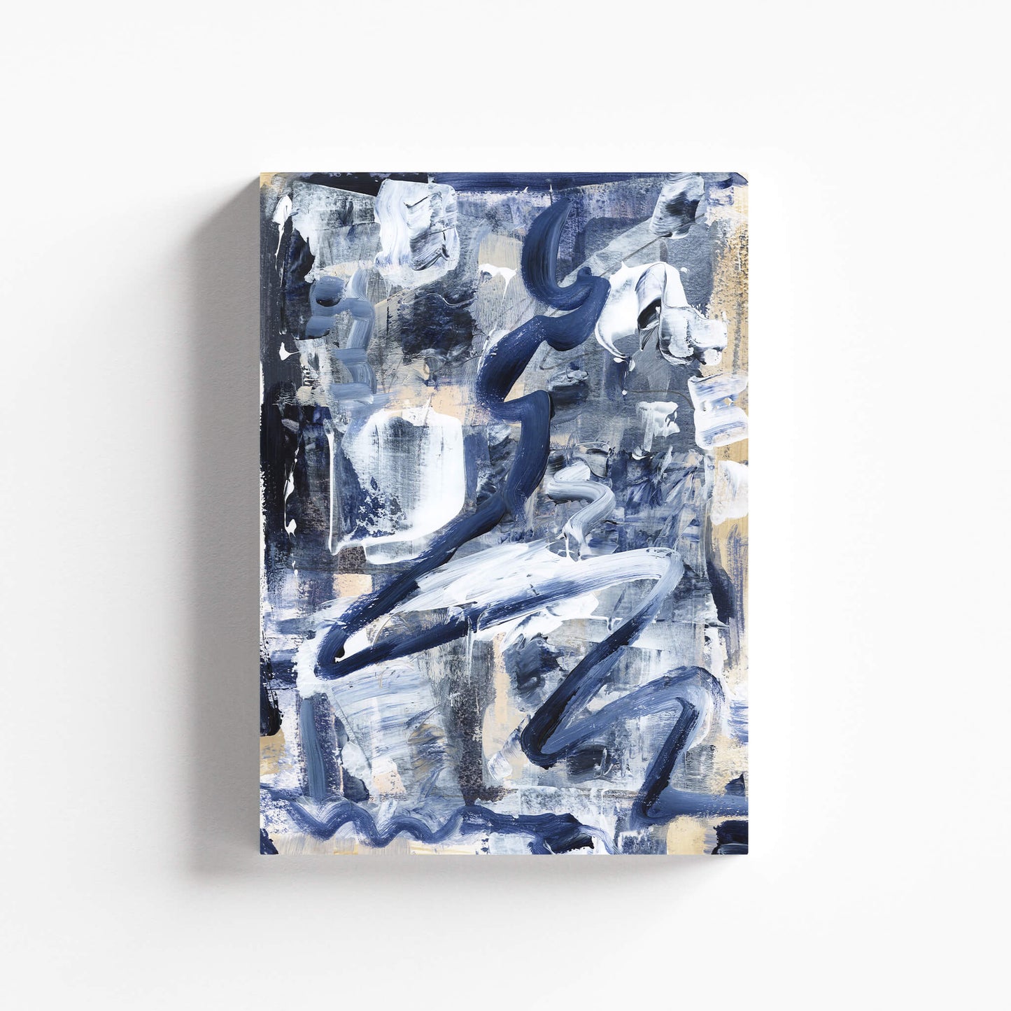 "Hanging In Blue" Canvas In Blue Drama Collection