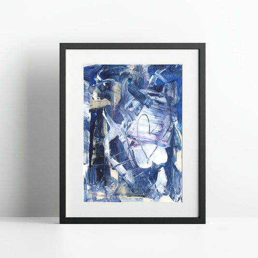 "Love In Blue" Print In Blue Drama Collection