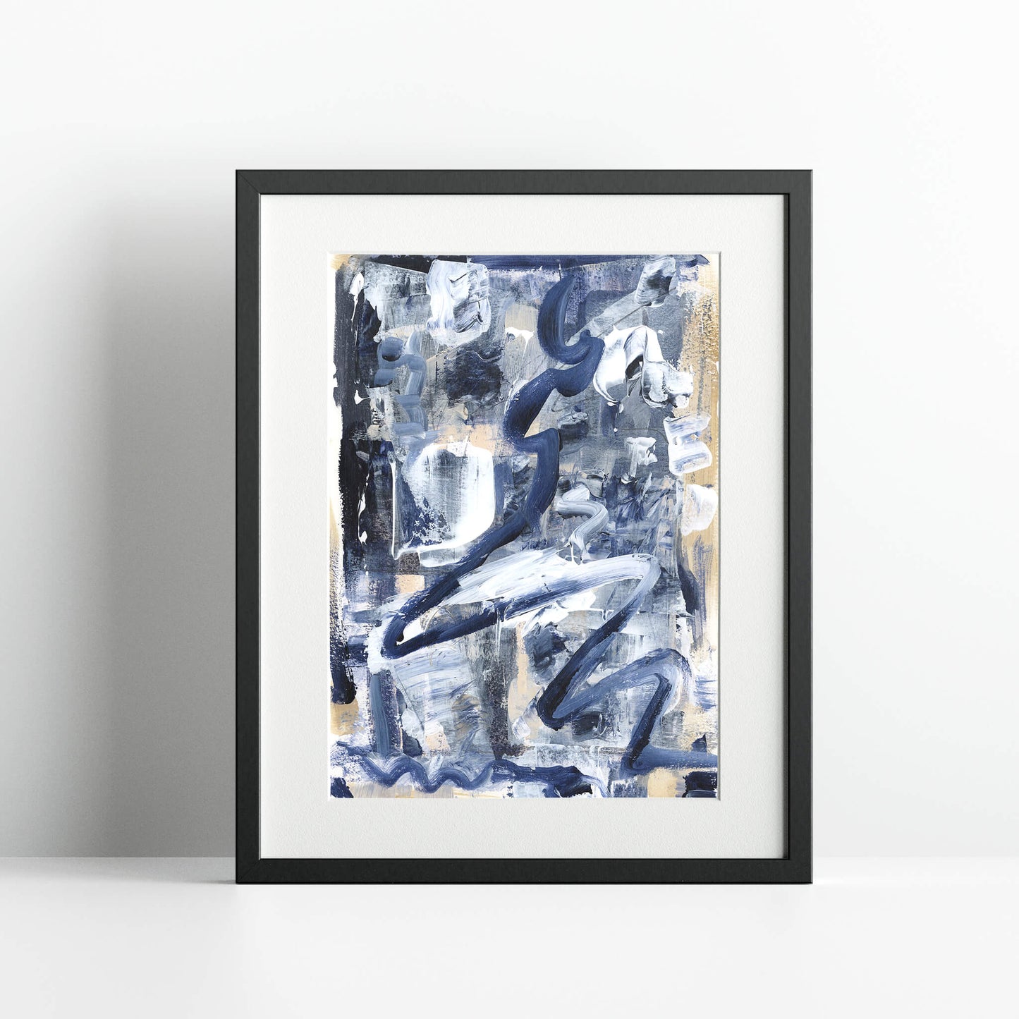 "Hanging In Blue" Print In Blue Drama Collection