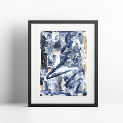"Hanging In Blue" Print In Blue Drama Collection