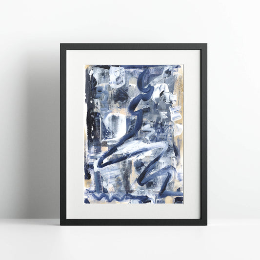 "Hanging In Blue" Print In Blue Drama Collection