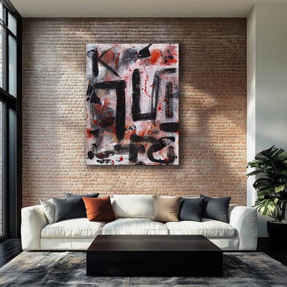 "Fuck Lucks Grief" Canvas In Loves Wounded Walls Collection