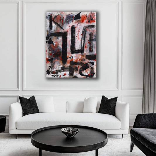 "Fuck Lucks Grief" Canvas In Loves Wounded Walls Collection